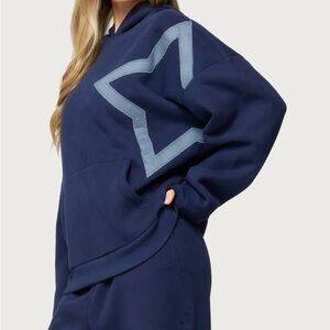 Edikted Dark Blue Star Sweatshirt/Sweatpants